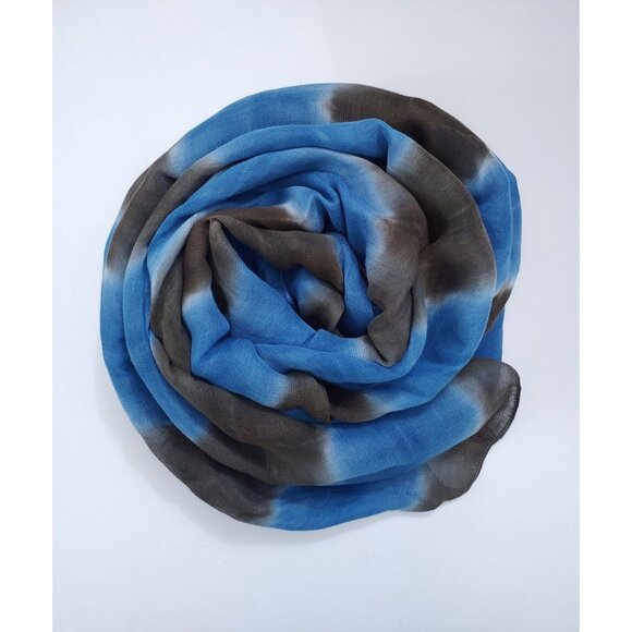 Steve Madden Scarf Sample in Tie Dye Blue&Brown - NWT - Picture 3 of 6